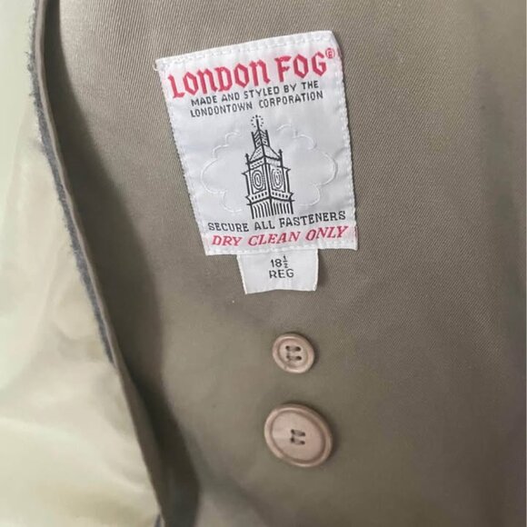 NICE LONDON FOG BELTED TRENCH COAT SIZE 18 1/2 REG MEN OR LADIES - Picture 5 of 6